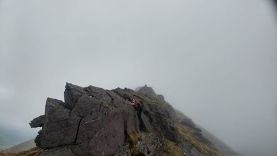 Helen on the scrambly ridge